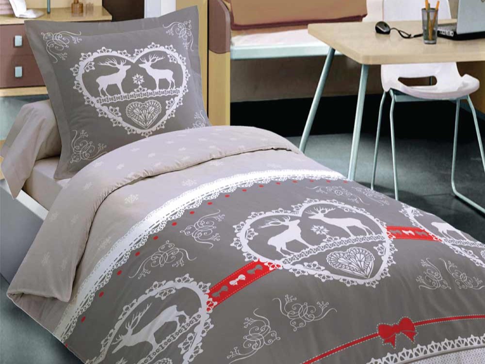 Housse de couette Winter Gris une personne
